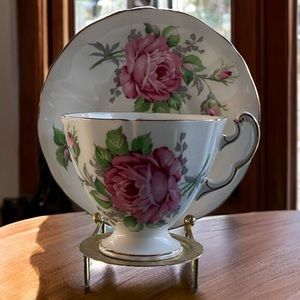 Rare Vintage Adderley Bone China Teacup and Saucer 1940s England